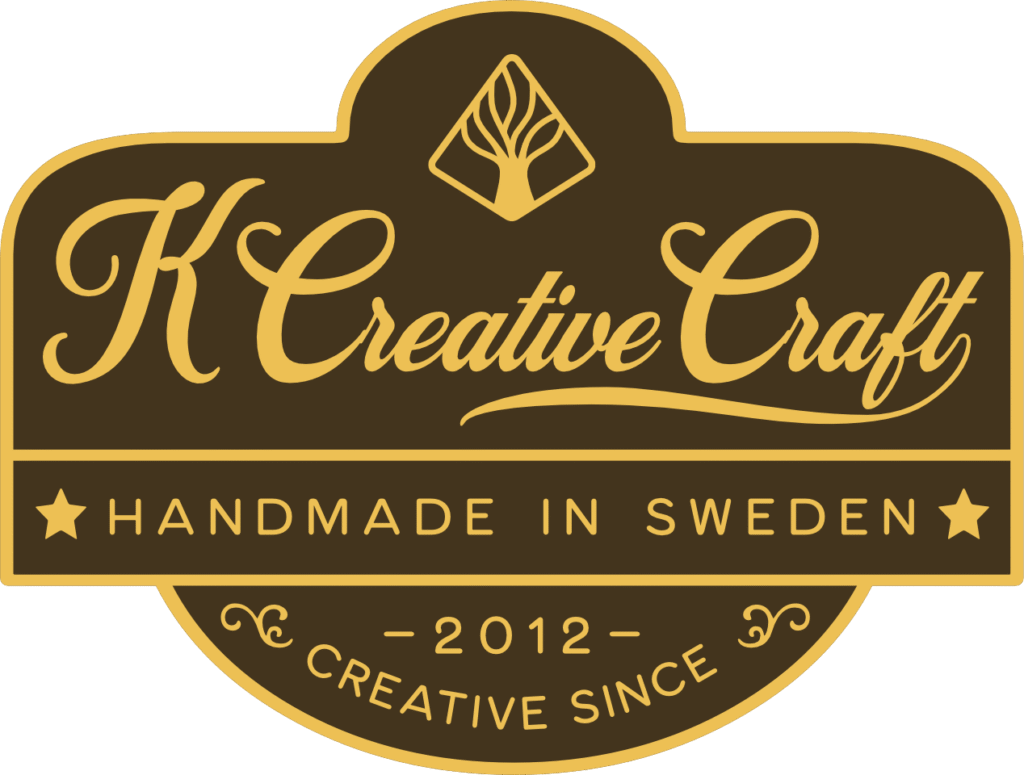 K Creative Craft - Handmade in Sweden - Brun text på brun bakgrund