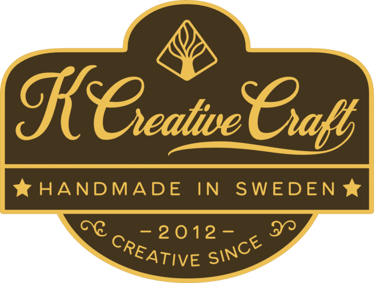 K Creative Craft - Handmade in Sweden - Brun text på brun bakgrund